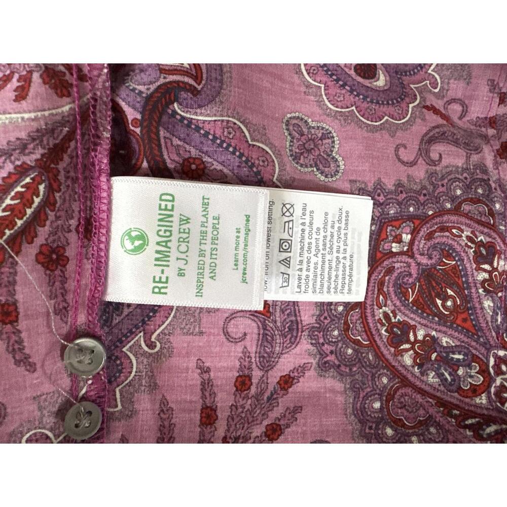 J.Crew Women's Purple Paisley Patterned Button-Up shirt size 6 - Picture 6 of 9
